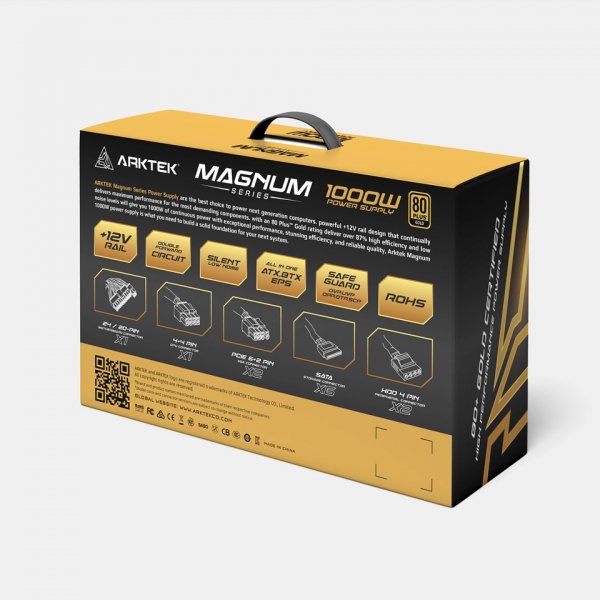 ATX 1000W 80+ Gold - ARKTEK